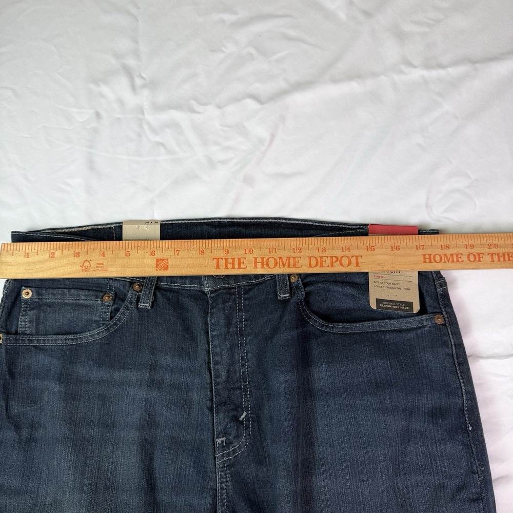 Levis 559 Relaxed Straight Jeans Mens 34x36 Dark Wash Blue Denim Pants 6042 - Picture 6 of 10